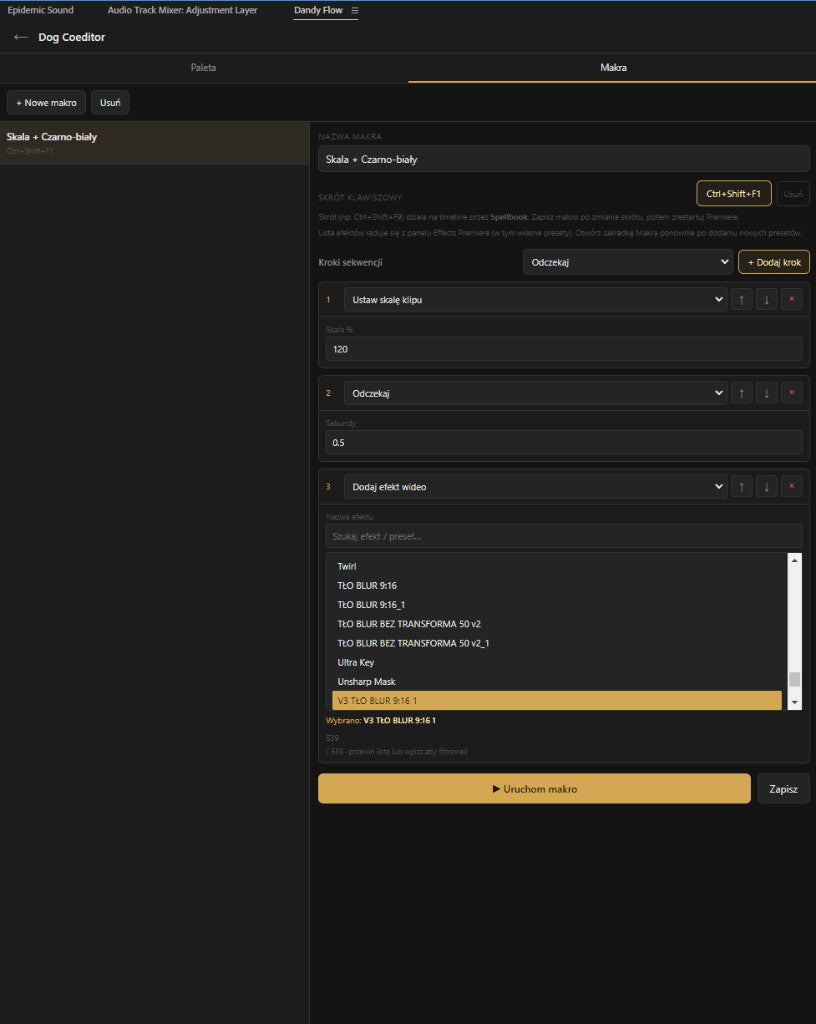 Dandy Flow panel preview